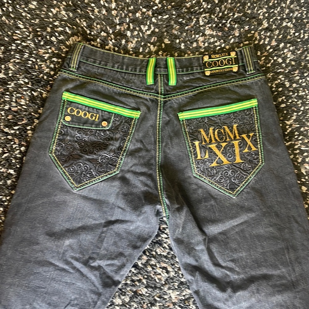Vintage y2k Coogi jeans with hella embroidery and details